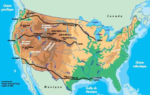 Carte : La Conquête de l'Ouest, 1776-1890