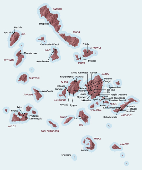 Carte des cyclades