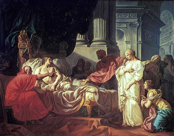 Érasistrate découvrant la cause de la maladie d&#39;Antiochus de Jacques-Louis David