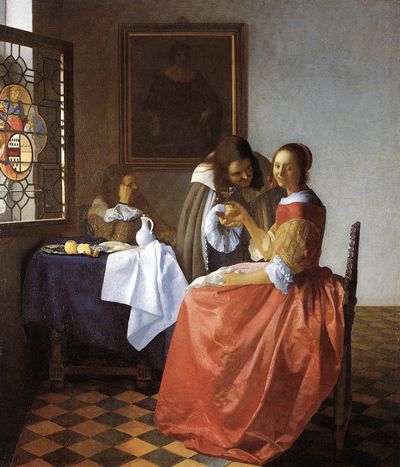 Jeune fille au verre de vin de Johannes Vermeer